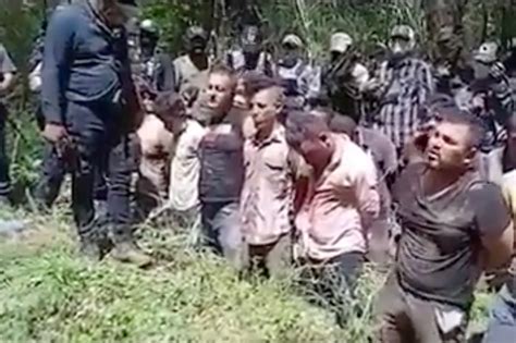 Video shows Mexican cartel line up rivals for mass execution